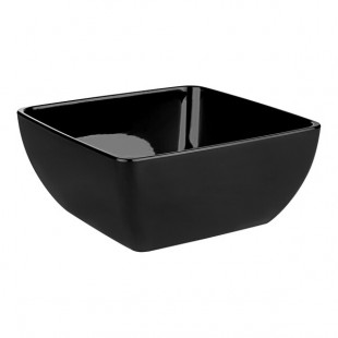 APS Pure 270 oz. Square Black Melamine Bowl - 4/Case APS Pure 270 oz. Square Black Melamine Bowl - 4/Case
