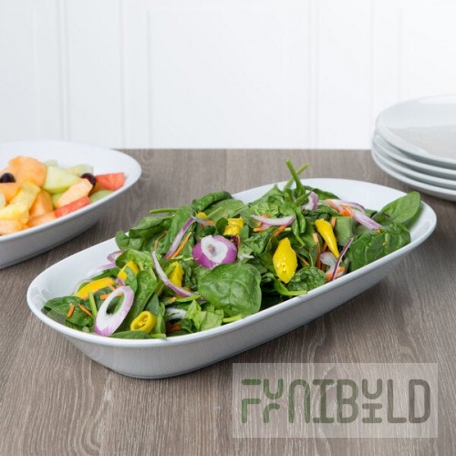 American Metalcraft MLRS16 Endurance 64 oz. Oblong Melamine Serving Bowl