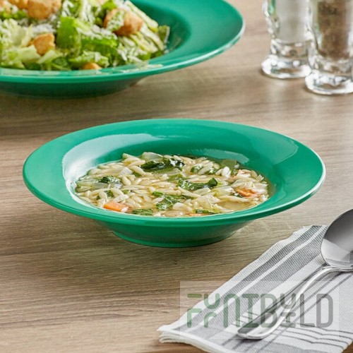 Acopa Foundations 8 oz. Green Wide Rim Melamine Salad Bowl - 12/Pack