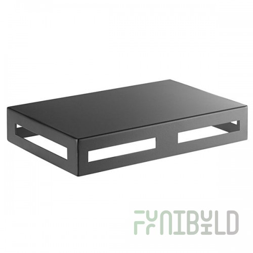 American Metalcraft BR128 Black Twilight Metal Rectangular Multifunctional Riser - 12 1/8