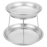 Choice 2-Tier Seafood Tower Set with Mini Aluminum Trays and Stand