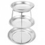 Choice 2-Tier Seafood Tower Set with Mini Aluminum Trays and Stand