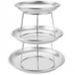 Choice 2-Tier Seafood Tower Set with Mini Aluminum Trays and Stand