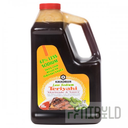 Kikkoman Less Sodium Teriyaki Marinade and Sauce .5 Gallon Container - 6/Case