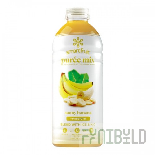 Smartfruit Sunny Banana 100% Fruit Puree Beverage Mix 48 fl. oz. - 6/Case