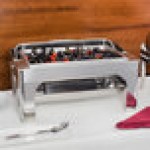 Vollrath 46255 9 Qt. New York, New York Retractable Dripless Chafer Full Size with Brass Trim