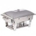 Vollrath 46255 9 Qt. New York, New York Retractable Dripless Chafer Full Size with Brass Trim