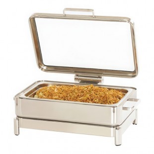 Cal-Mil 8 Qt. Full Size Chafer with Induction Unit, Soft-Close Lid, and Chrome Stand 23718-49 Cal-Mil 8 Qt. Full Size Chafer with Induction Unit, Soft-Close Lid, and Chrome Stand 23718-49