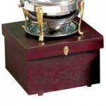 Bon Chef 10001CH Manhattan 8 Qt. Round Stainless Steel with Chrome Accents Roll Top Chafer with Vented Lid