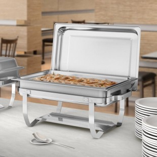 Choice Economy 8 Qt. Full Size Stainless Steel Chafer with Folding Frame Choice Economy 8 Qt. Full Size Stainless Steel Chafer with Folding Frame
