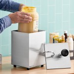 ServSense Single 3.7 Qt. Stainless Steel Condiment Pump Dispenser with 1 oz. Stainless Steel Pump