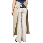 Intedge Beige Poly-Cotton Bistro Apron with 2 Pockets - 38 Intedge Beige Poly-Cotton Bistro Apron with 2 Pockets - 38