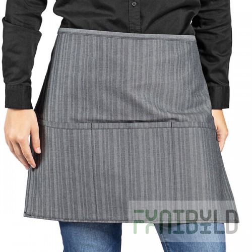 Uncommon Chef 3130 Gray Customizable Denim Cadence Waist Apron with Black Webbing and 3 Pockets - 18