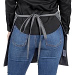 Uncommon Chef 3130 Gray Customizable Denim Cadence Waist Apron with Black Webbing and 3 Pockets - 18