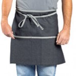 Uncommon Chef 3130 Gray Customizable Denim Cadence Waist Apron with Black Webbing and 3 Pockets - 18