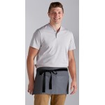 Choice Gray Poly-Cotton Waist Apron with Black Webbing and 3 Pockets - 12 Choice Gray Poly-Cotton Waist Apron with Black Webbing and 3 Pockets - 12
