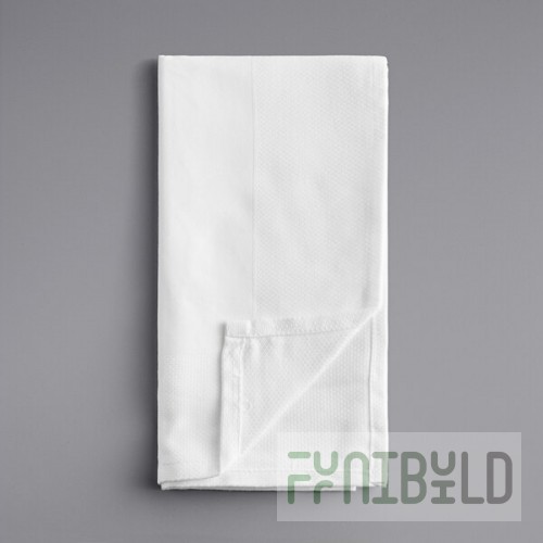 Oxford White 100% Ringspun Cotton Birdseye Border Cloth Napkins, 22