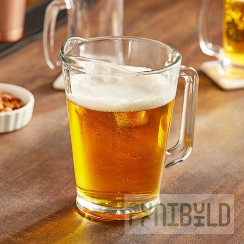 Acopa 60 oz. Customizable Glass Beer Pitcher - 6/Case