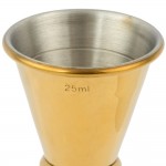 Barfly® M37002GD 25 mL & 50 mL (0.85 oz. & 1.7 oz.) Gold-Plated Japanese Style Jigger Barfly® M37002GD 25 mL & 50 mL (0.85 oz. & 1.7 oz.) Gold-Plated Japanese Style Jigger