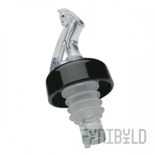 Precision Pours 999 CL C/F Crystal Clear Free Flow Liquor Pourer with Collar and Fliptop - 12/Pack
