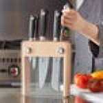 Mercer Culinary M20050 Genesis® 6-Piece Wood / Glass Knife Block Set Mercer Culinary M20050 Genesis® 6-Piece Wood / Glass Knife Block Set