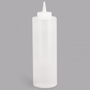 TableCraft 112C 12 oz. Clear Cone Tip Squeeze Bottle with 38 mm Opening - 12/Pack
