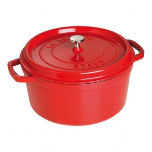 Staub 7 Qt. Cherry Enameled Cast Iron Dutch Oven 1004224 Staub 7 Qt. Cherry Enameled Cast Iron Dutch Oven 1004224