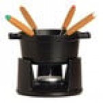 Staub 8 oz. Black Enameled Cast Iron Fondue Pot with 4 Forks, 1 Stand, and 1 Burner 1004139 Staub 8 oz. Black Enameled Cast Iron Fondue Pot with 4 Forks, 1 Stand, and 1 Burner 1004139