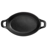 Vollrath 59743 25.4 oz. Pre-Seasoned Mini Cast Iron Oval Casserole Dish