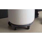 Baker's Mark Allergen-Free 44 Gallon / 700 Cup White Round Mobile Ingredient Storage Bin with Purple Snap-On Lid and Gray Dolly Baker's Mark Allergen-Free 44 Gallon / 700 Cup White Round Mobile Ingredient Storage Bin with Purple Snap-On Lid and Gray Dolly