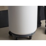 Baker's Mark Allergen-Free 44 Gallon / 700 Cup White Round Mobile Ingredient Storage Bin with Purple Snap-On Lid and Gray Dolly Baker's Mark Allergen-Free 44 Gallon / 700 Cup White Round Mobile Ingredient Storage Bin with Purple Snap-On Lid and Gray Dolly