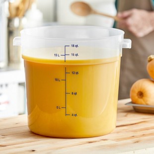 Carlisle 18 Qt. Translucent Round Polypropylene Food Storage Container Carlisle 18 Qt. Translucent Round Polypropylene Food Storage Container