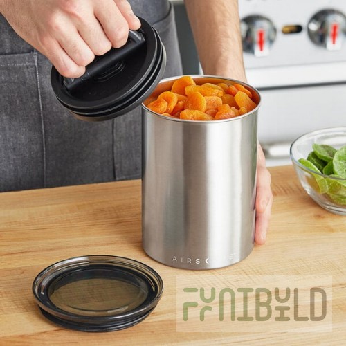 Planetary Design Airscape 17 oz. Brushed Stainless Steel Round Airtight Food Storage Container AS0107