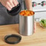 Planetary Design Airscape 17 oz. Brushed Stainless Steel Round Airtight Food Storage Container AS0107