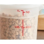 Choice 1 Qt. Translucent Round Polypropylene Food Storage Container and Lid - 12/Pack