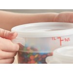Choice 1 Qt. Translucent Round Polypropylene Food Storage Container and Lid - 12/Pack