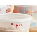 Choice 1 Qt. Translucent Round Polypropylene Food Storage Container and Lid - 12/Pack