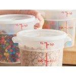 Choice 1 Qt. Translucent Round Polypropylene Food Storage Container and Lid - 12/Pack