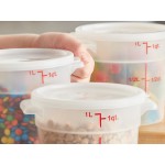 Choice 1 Qt. Translucent Round Polypropylene Food Storage Container and Lid - 12/Pack