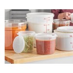 Choice 1 Qt. Translucent Round Polypropylene Food Storage Container and Lid - 12/Pack