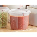 Choice 1 Qt. Translucent Round Polypropylene Food Storage Container and Lid - 12/Pack