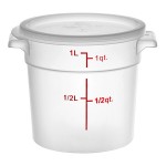 Choice 1 Qt. Translucent Round Polypropylene Food Storage Container and Lid - 12/Pack
