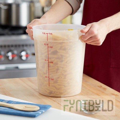 Choice 8 Qt. Translucent Round Polypropylene Food Storage Container