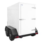Leer 5X10ADT 5' x 10' Auto Defrost Cooler / Freezer / Ice Transport with 2 Swing Doors and Integrated Trailer