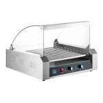 Carnival King HDRG30 30 Hot Dog Roller Grill with 11 Rollers and Glass Sneeze Guard - 120V, 1430W Carnival King HDRG30 30 Hot Dog Roller Grill with 11 Rollers and Glass Sneeze Guard - 120V, 1430W