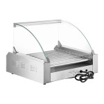 Carnival King HDRG30 30 Hot Dog Roller Grill with 11 Rollers and Glass Sneeze Guard - 120V, 1430W Carnival King HDRG30 30 Hot Dog Roller Grill with 11 Rollers and Glass Sneeze Guard - 120V, 1430W
