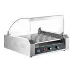 Carnival King HDRG30 30 Hot Dog Roller Grill with 11 Rollers and Glass Sneeze Guard - 120V, 1430W Carnival King HDRG30 30 Hot Dog Roller Grill with 11 Rollers and Glass Sneeze Guard - 120V, 1430W