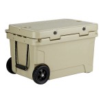 CaterGator CG45TANW Tan 45 Qt. Mobile Rotomolded Outdoor Cooler / Ice Chest