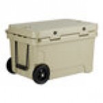 CaterGator CG45TANW Tan 45 Qt. Mobile Rotomolded Outdoor Cooler / Ice Chest