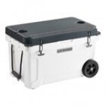 CaterGator CG45TANW Tan 45 Qt. Mobile Rotomolded Outdoor Cooler / Ice Chest